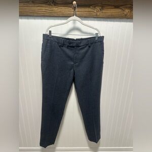 Gianni Feraud wool blend flat front tapered leg blue Dress Pants Sz 36 R